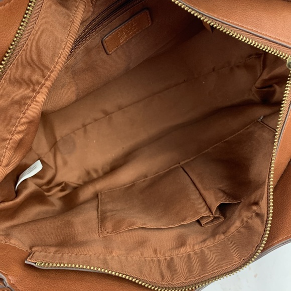 Frye & Co Shoulder Crossbody bag Matching Wallet set Zip close Brown brass NWOT - Picture 8 of 16